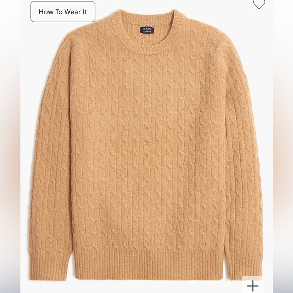 J crew heather acorn Cable crewneck sweater in extra-soft yarn - Picture 3 of 4